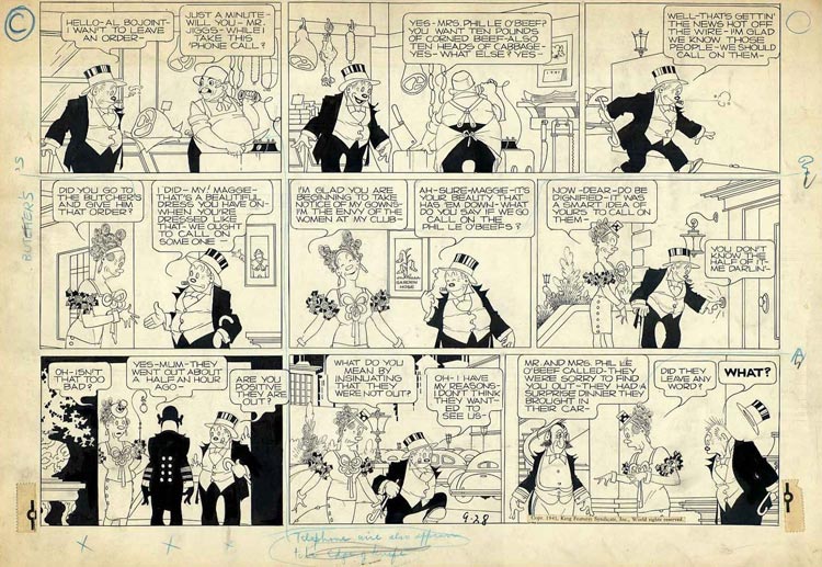 McManus, Bringing up father - original comic art.
