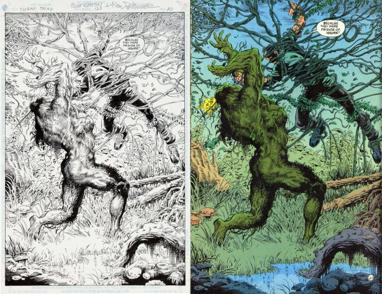 Swamp Thing #123, p. 20 - comic art, splash.